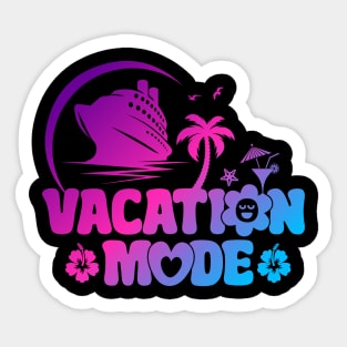 Vacation Mode Summer Vibes Palm Tree Cruise Ship Beach Sticker